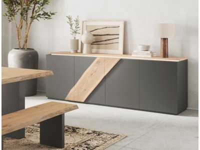 Aparador lacado con detalles en roble - EDELWEISS