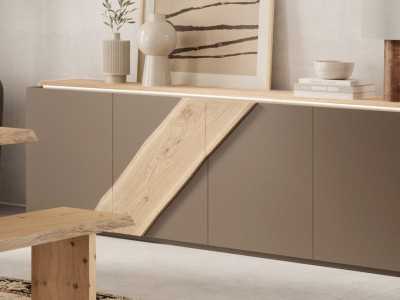 Aparador lacado con detalles en roble - EDELWEISS