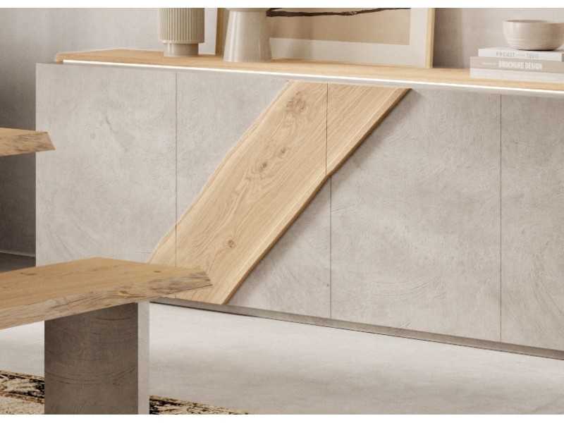 Lacquered sideboard with oak details - EDELWEISS
