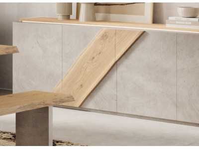 Aparador lacado con detalles en roble - EDELWEISS