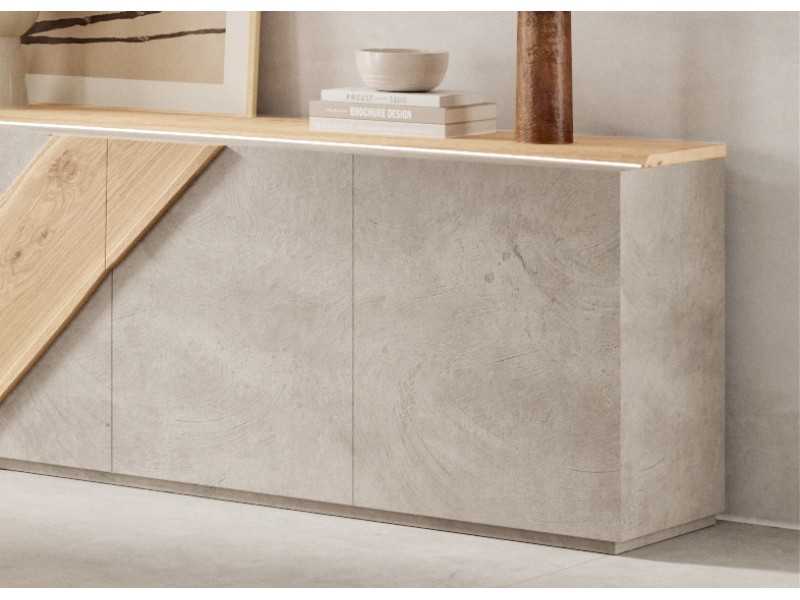 Lacquered sideboard with oak details - EDELWEISS