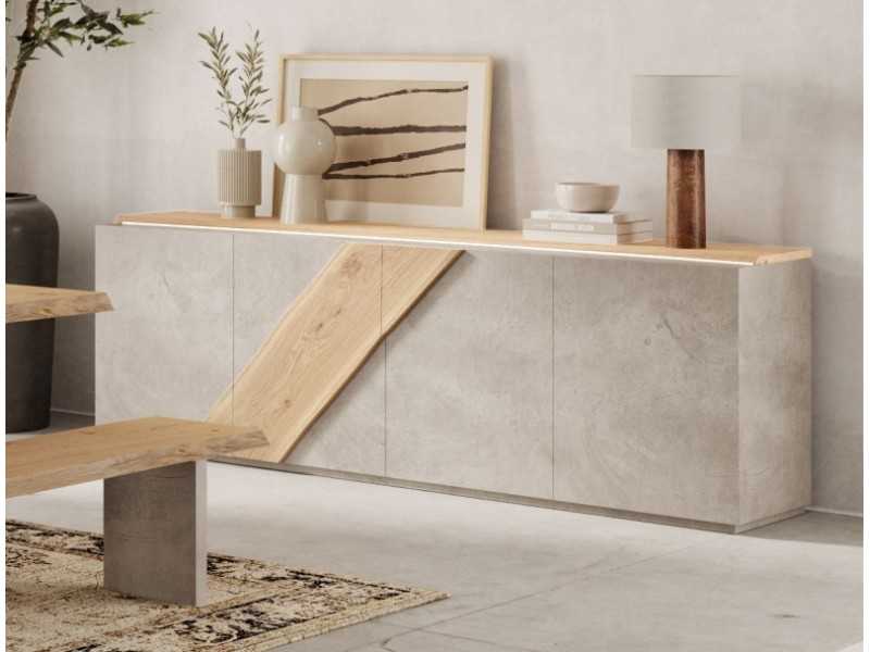 Aparador lacado con detalles en roble - EDELWEISS