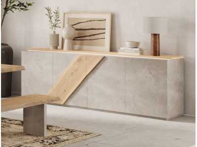 Aparador lacado con detalles en roble - EDELWEISS