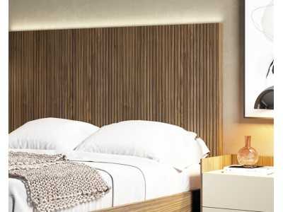 Headboard with front in American walnut and led light - BERGEN