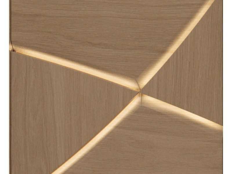 Aparador de roble estructura base en acero epoxi negro y luz led - IBIZA