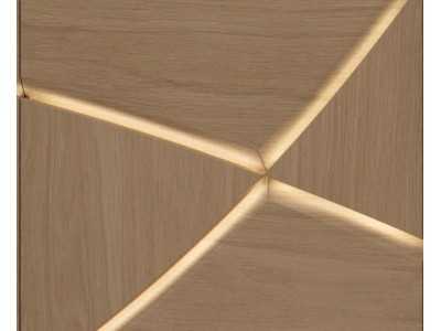 Mueble bar en roble con base en acero negro epoxi - IBIZA