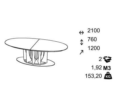 Table ovale extensible avec plateau en céramique et base en chêne - FORMENTERA