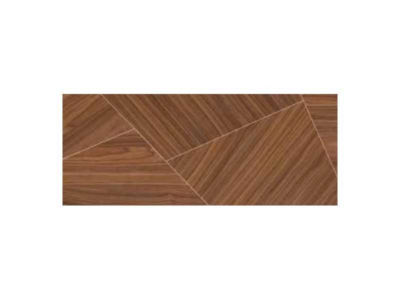 Cama de diseño moderno lacada con plafones en marquetería de nogal americano y base de cama volada y lacada - LUMIÈRE