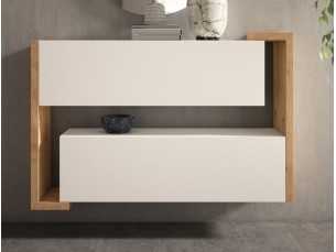 Chest of drawers in oak wood with lacquered fronts - LEKNES 2