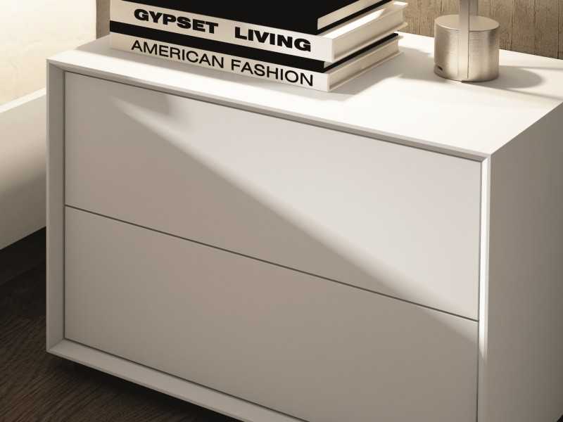 American walnut headboard with 2 1-drawer bedside tables - AIXA