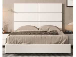 Modern design lacquered full bed with suspension bed base - JOHAN