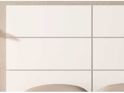 Lit double laqué design moderne avec sommier en suspension - JOHAN