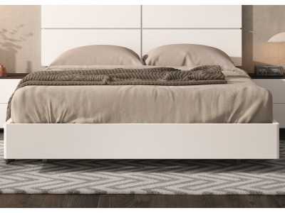 Cama completa lacada de diseño moderno con base de cama volada - JOHAN