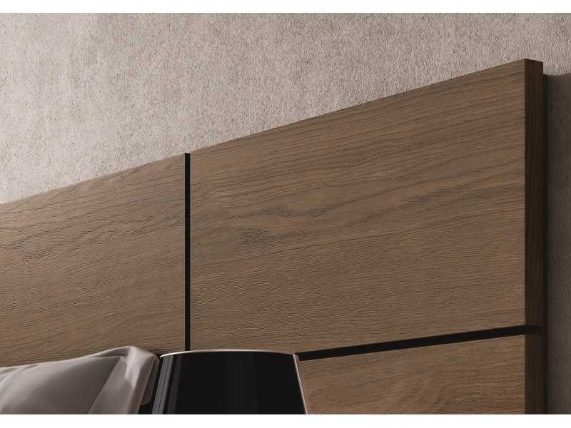 Modern design lacquered full bed with suspension bed base - JOHAN