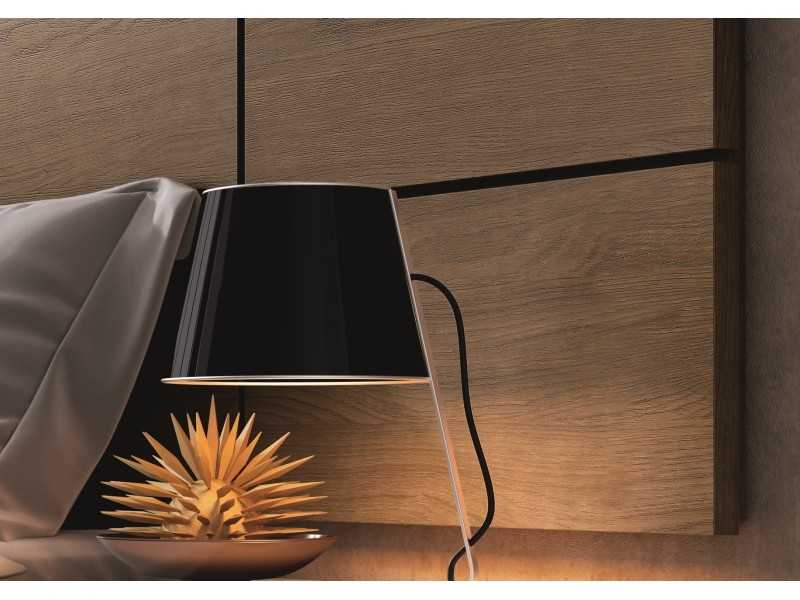 Modern design lacquered full bed with suspension bed base - JOHAN