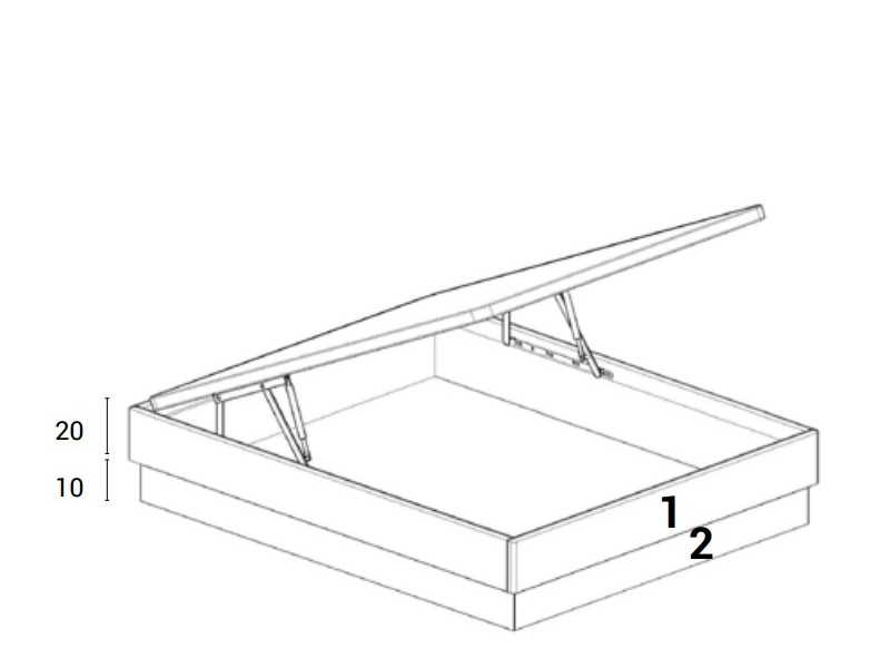 Modern design lacquered full bed with suspension bed base - JOHAN