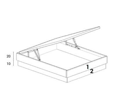Cama completa lacada de diseño moderno con base de cama volada - JOHAN
