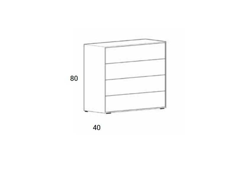 Lacquered 4-drawer chest of drawers - JOHAN