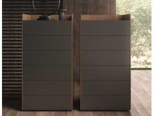 Lacquered 6-drawer chiffonier with walnut structure - REINE 2