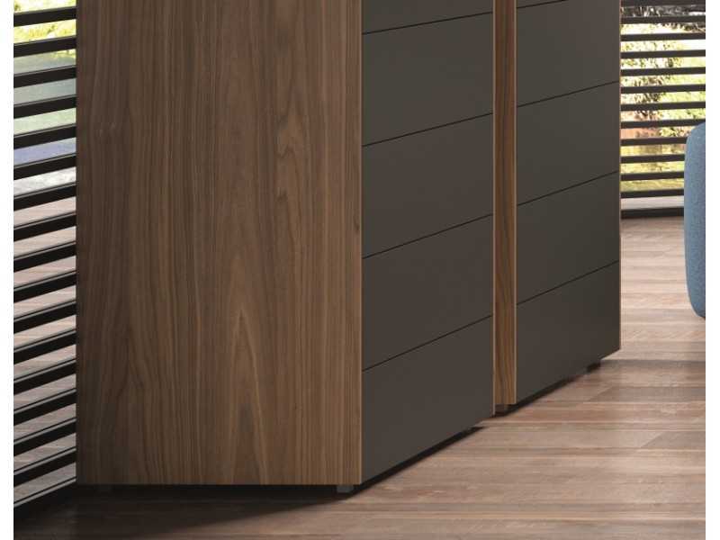 Lacquered 6-drawer chiffonier with walnut structure - REINE