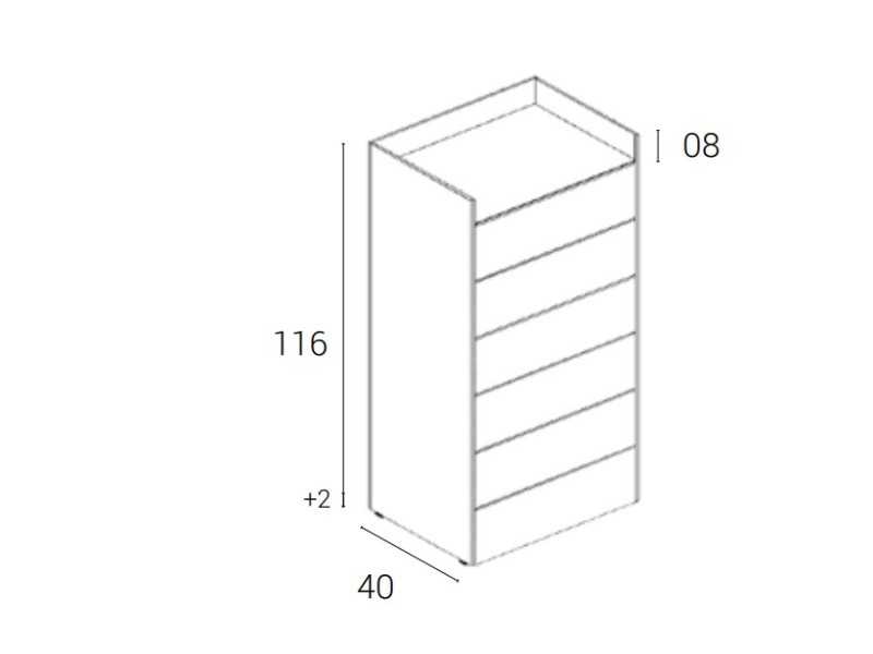 Lacquered 6-drawer chiffonier with walnut structure - REINE