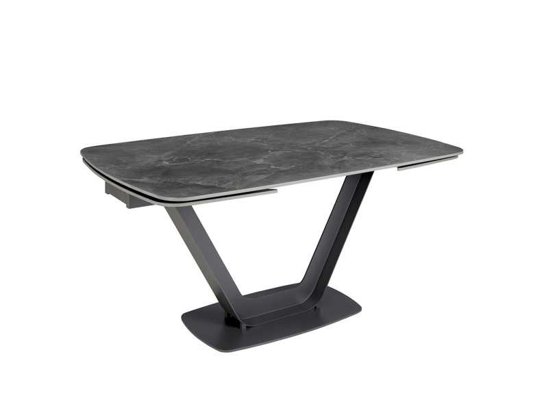 Extendable dining table with porcelain top and stainless steel base - EIRA