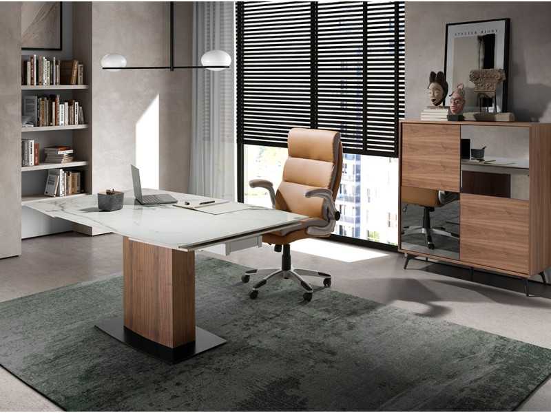 Extendable dining table with porcelain top - SANNA
