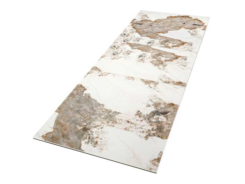 Table à manger extensible avec plateau en céramique et base en acier inoxydable - ESVEA