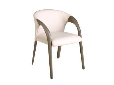 Chaise design en bois massif de chêne et cuir synthétique - EIRA ROBLE