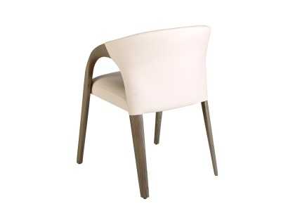 Chaise design en bois massif de chêne et cuir synthétique - EIRA ROBLE