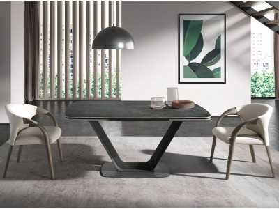 Chaise design en bois massif de chêne et cuir synthétique - EIRA ROBLE