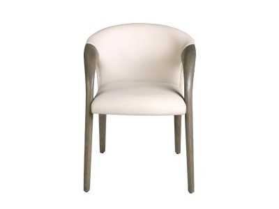Chaise design en bois massif de chêne et cuir synthétique - EIRA ROBLE