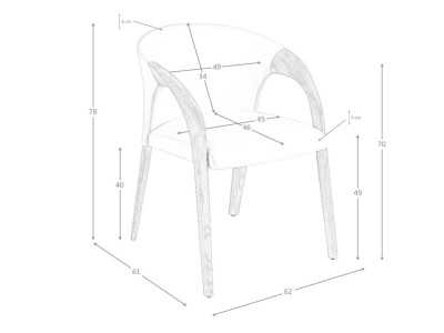 Chaise design en bois massif de chêne et cuir synthétique - EIRA ROBLE