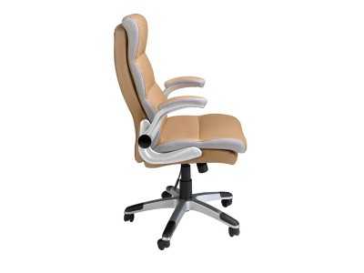 Sillón de oficina giratorio tapizado en piel sintética - OSKAR