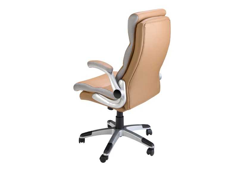 Swivel office armchair upholstered in synthetic leather - OSKAR