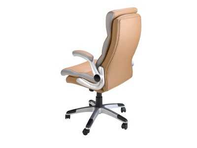 Sillón de oficina giratorio tapizado en piel sintética - OSKAR
