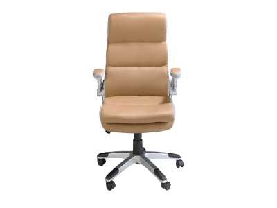 Sillón de oficina giratorio tapizado en piel sintética - OSKAR