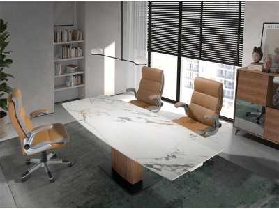 Fauteuil de bureau pivotant tapissé de cuir synthétique - OSKAR