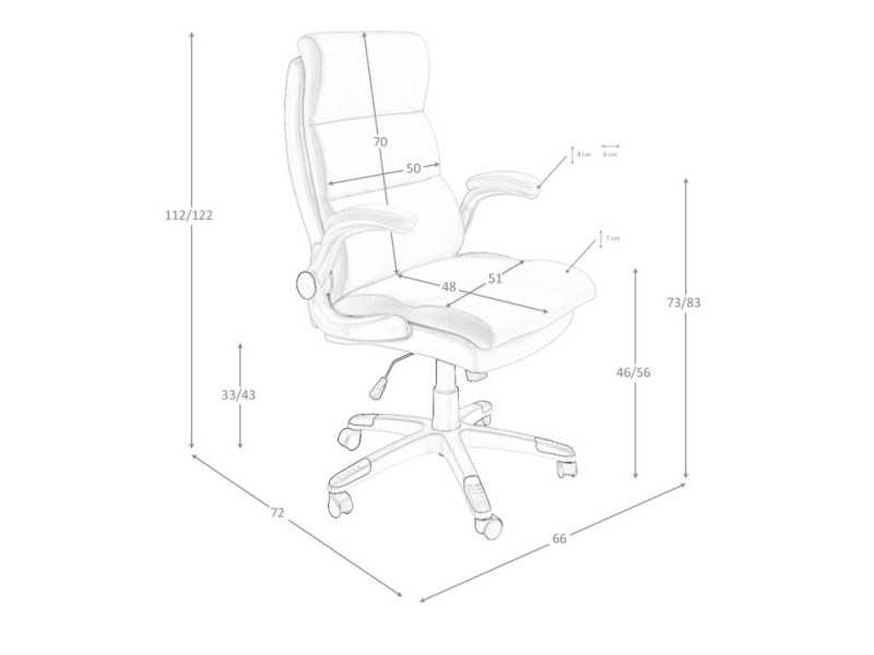 Swivel office armchair upholstered in synthetic leather - OSKAR