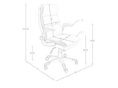 Fauteuil de bureau pivotant tapissé de cuir synthétique - OSKAR