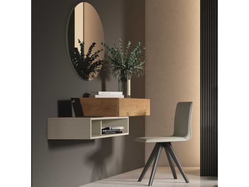 Modern design dressing table in oak and lacquer - AMELIE.R