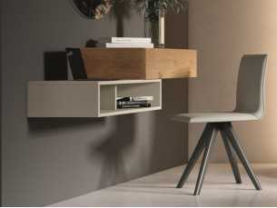 Modern design dressing table in oak and lacquer - AMELIE.R 2