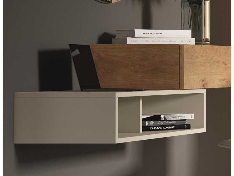 Coiffeuse design moderne en chêne et laque - AMELIE.R