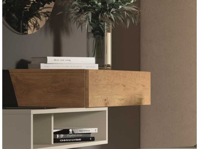 Coiffeuse design moderne en chêne et laque - AMELIE.R