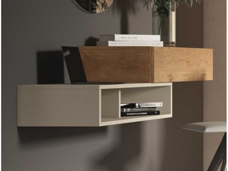 Modern design dressing table in oak and lacquer - AMELIE.R