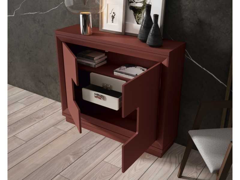 Meuble d'appoint laqué avec portes et tiroirs - NICOLA
