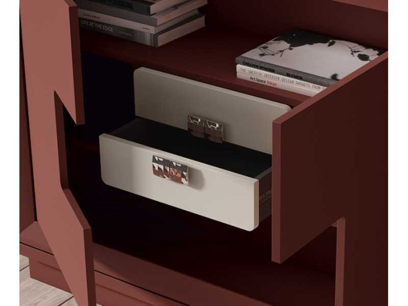 Mueble auxiliar lacado con puertas y cajones - NICOLA