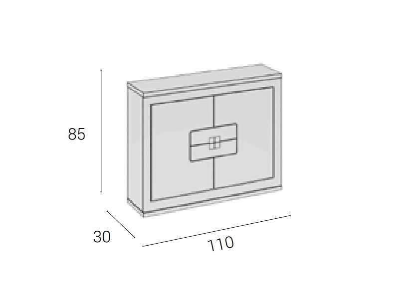 Meuble d'appoint laqué avec portes et tiroirs - NICOLA