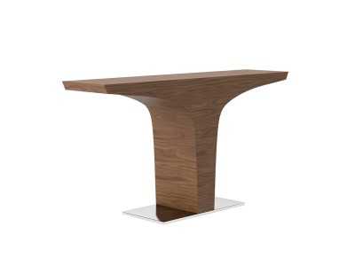 Walnut console with stainless steel base - TINNA