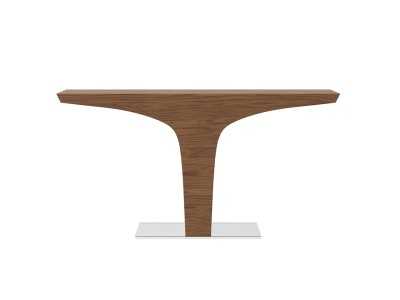 Walnut console with stainless steel base - TINNA